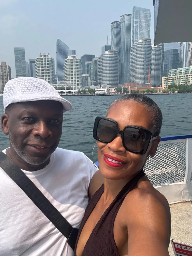 Couple enjoying a day together on the waterfront